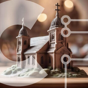 Intra Συλλεκτικό Ξύλινο Παζλ Plywood  4mm - Μινιατούρα εκκλησιαστικής μακέτας σε δρύινο τραπέζι Σε Ξύλινο Κουτί - Διαστάσεις Puzzle: 10x10 cm – 25 κομμάτια - Image 1