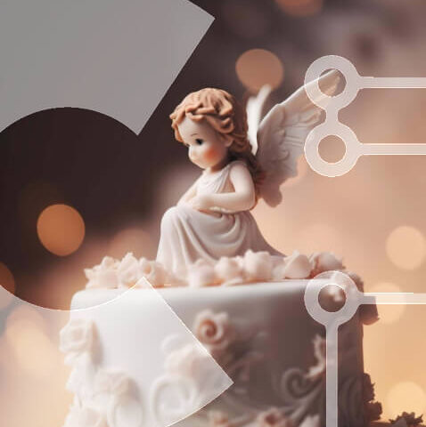 Intra Συλλεκτικό Ξύλινο Παζλ Plywood  4mm - Τούρτα White Angel για ειδικές περιστάσεις Σε Ξύλινο Κουτί - Διαστάσεις: 10x10 cm – 25 κομμάτια - Image 1