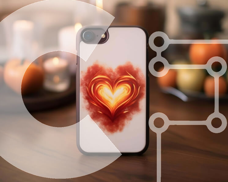 Intra Συλλεκτικό Ξύλινο Παζλ Plywood  4mm - Θήκη iPhone σε σχήμα καρδιάς με κεριά και αναλώσιμα γραφείου Σε Ξύλινο Κουτί - Διαστάσεις: 10x10 cm – 25 κομμάτια