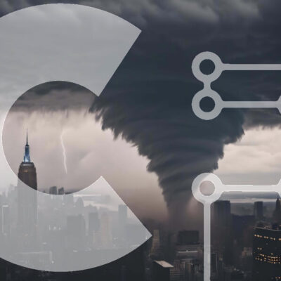 Intra Συλλεκτικό Ξύλινο Παζλ Plywood  4mm - Μεγάλο σύννεφο ανεμοστρόβιλου πάνω από τη Νέα Υόρκη Σε Ξύλινο Κουτί - Διαστάσεις Puzzle: 10x10 cm – 25 κομμάτια - Image 1