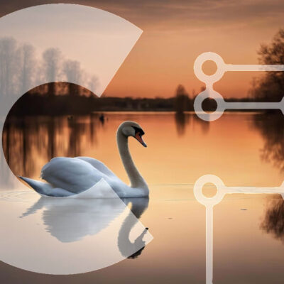 Intra Συλλεκτικό Ξύλινο Παζλ Plywood  4mm - Γαληνό ηλιοβασίλεμα σκηνή με λευκό κύκνο στο νερό Σε Ξύλινο Κουτί - Διαστάσεις: 10x10 cm – 25 κομμάτια - Image 1