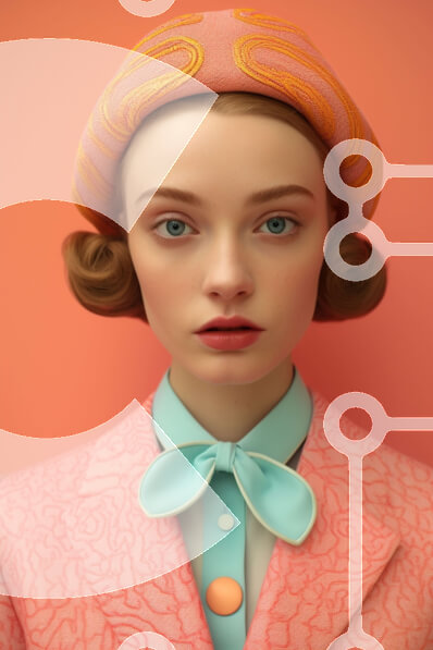 Intra Συλλεκτικό Ξύλινο Παζλ Plywood  4mm - Γυναίκα με πορτοκαλί κοστούμι και καπέλο με παπιγιόν Σε Ξύλινο Κουτί - Διαστάσεις Puzzle: 10x10 cm – 25 κομμάτια