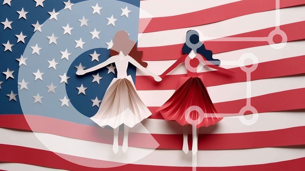 Intra Συλλεκτικό Ξύλινο Παζλ Plywood  4mm - Εορτασμός ημέρας της ανεξαρτησίας των Ηνωμένων Πολιτειών με χάρτινες κούκλες Σε Ξύλινο Κουτί - Διαστάσεις: 10x10 cm – 25 κομμάτια