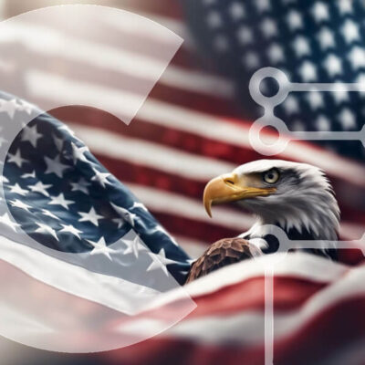 Intra Συλλεκτικό Ξύλινο Παζλ Plywood  4mm - Φαλακρός αετός με αμερικανική σημαία Σε Ξύλινο Κουτί - Διαστάσεις: 10x10 cm – 25 κομμάτια - Image 1