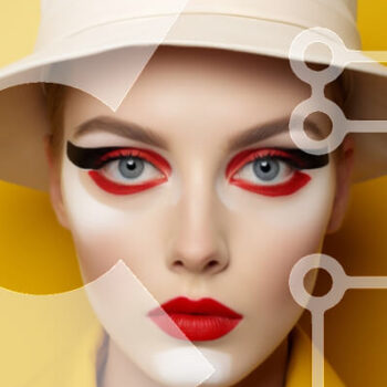 Intra Συλλεκτικό Ξύλινο Παζλ Plywood 4mm - Καλλιτεχνικό makeup look με κόκκινο και λευκό eyeliner Σε Ξύλινο Κουτί - Διαστάσεις Puzzle: 10x10 cm – 25 κομμάτια - Image 1