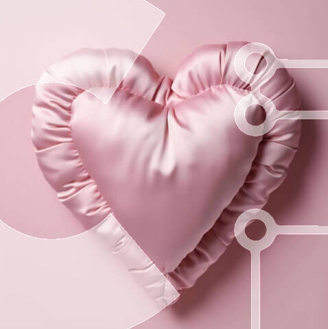 Intra Συλλεκτικό Ξύλινο Παζλ Plywood  4mm - Ροζ μαξιλάρι σε σχήμα καρδιάς σε υπόλευκο φόντο Σε Ξύλινο Κουτί - Διαστάσεις Puzzle: 10x10 cm – 25 κομμάτια - Image 1