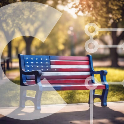 Intra Συλλεκτικό Ξύλινο Παζλ Plywood  4mm - Παγκάκι American Flag Park στο Summer Park Σε Ξύλινο Κουτί - Διαστάσεις Puzzle: 10x10 cm – 25 κομμάτια - Image 1