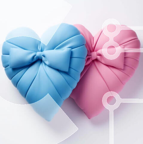 Intra Συλλεκτικό Ξύλινο Παζλ Plywood  4mm - Μαξιλάρια σε σχήμα καρδιάς με φιόγκους σε λευκό φόντο Σε Ξύλινο Κουτί - Διαστάσεις Puzzle: 10x10 cm – 25 κομμάτια - Image 1