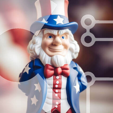 Intra Συλλεκτικό Ξύλινο Παζλ Plywood 4mm - Το ειδώλιο του θείου Σαμ με πατριωτική ενδυμασία Σε Ξύλινο Κουτί - Διαστάσεις: 10x10 cm – 25 κομμάτια - Image 1