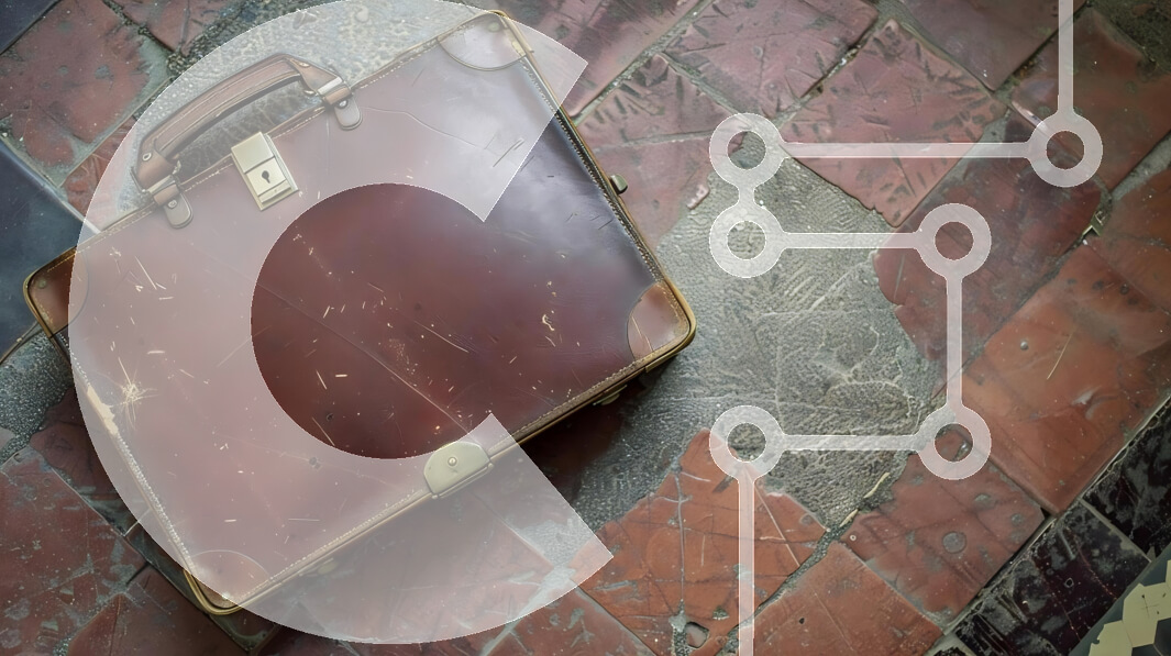 Intra Συλλεκτικό Ξύλινο Παζλ Plywood  4mm - Παλιός καφέ χαρτοφύλακας στο δάπεδο με πλακάκια Σε Ξύλινο Κουτί - Διαστάσεις: 10x10 cm – 25 κομμάτια