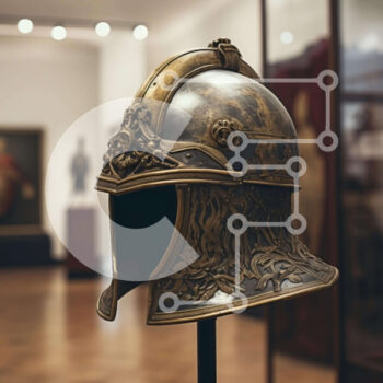 Intra Συλλεκτικό Ξύλινο Παζλ Plywood  4mm - Αντίκες Μεταλλικό Κράνος από τον Μεσαίωνα Σε Ξύλινο Κουτί - Διαστάσεις Puzzle: 10x10 cm – 25 κομμάτια - Image 1