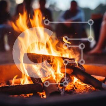 Intra Συλλεκτικό Ξύλινο Παζλ Plywood 4mm - Συγκέντρωση Camp Fire με φίλους και οικογένεια Σε Ξύλινο Κουτί - Διαστάσεις: 10x10 cm – 25 κομμάτια - Image 1