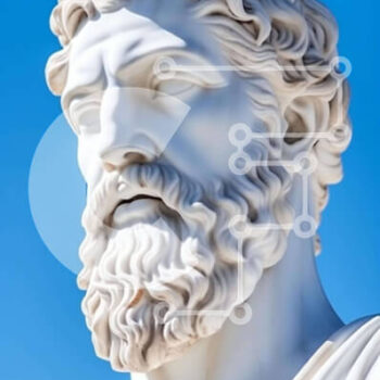 Intra Συλλεκτικό Ξύλινο Παζλ Plywood  4mm - Αρχαιοελληνικό Άγαλμα Προτομής με Γαλάζιο Ουρανό Σε Ξύλινο Κουτί - Διαστάσεις Puzzle: 10x10 cm – 25 κομμάτια - Image 1