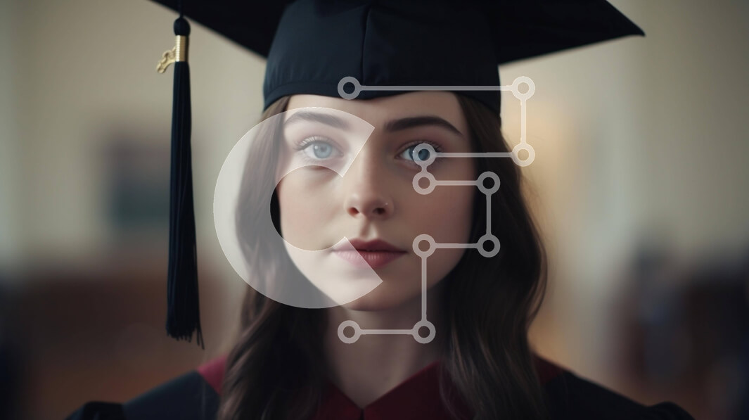 Intra Συλλεκτικό Ξύλινο Παζλ Plywood  4mm - Νεαρή γυναίκα με φόρεμα αποφοίτησης Σε Ξύλινο Κουτί - Διαστάσεις Puzzle: 10x10 cm – 25 κομμάτια