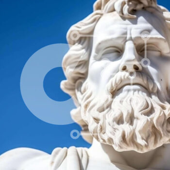 Intra Συλλεκτικό Ξύλινο Παζλ Plywood  4mm - Άγαλμα ενός γενειοφόρου άνδρα στην Αθήνα, Ελλάδα Σε Ξύλινο Κουτί - Διαστάσεις Puzzle: 10x10 cm – 25 κομμάτια - Image 1