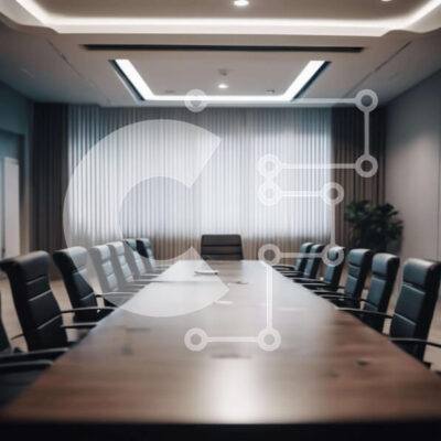 Intra Συλλεκτικό Ξύλινο Παζλ Plywood  4mm - Κενή αίθουσα συνεδριάσεων με μακρύ τραπέζι Σε Ξύλινο Κουτί - Διαστάσεις Puzzle: 10x10 cm – 25 κομμάτια - Image 1