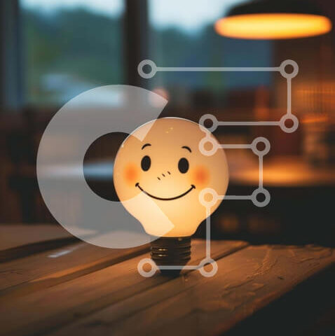 Intra Συλλεκτικό Ξύλινο Παζλ Plywood  4mm - Λάμπα Smiley Face σε ξύλινο τραπέζι Σε Ξύλινο Κουτί - Διαστάσεις: 10x10 cm – 25 κομμάτια - Image 1