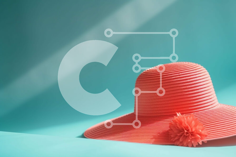 Intra Συλλεκτικό Ξύλινο Παζλ Plywood  4mm - Κομψό πορτοκαλί καπέλο σε τιρκουάζ φόντο Σε Ξύλινο Κουτί - Διαστάσεις Puzzle: 10x10 cm – 25 κομμάτια