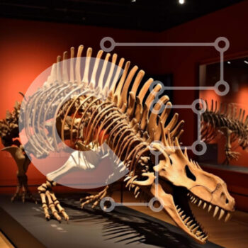 Intra Συλλεκτικό Ξύλινο Παζλ Plywood  4mm - Έκθεση Ξύλινου Σκελετού Δεινοσαύρων Σε Ξύλινο Κουτί - Διαστάσεις Puzzle: 10x10 cm – 25 κομμάτια - Image 1