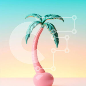 Intra Συλλεκτικό Ξύλινο Παζλ Plywood  4mm - Ροζ φοίνικας σε τροπικό σκηνικό Σε Ξύλινο Κουτί - Διαστάσεις: 10x10 cm – 25 κομμάτια