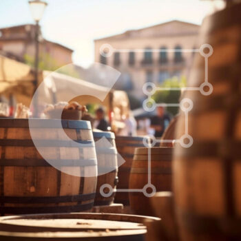 Intra Συλλεκτικό Ξύλινο Παζλ Plywood  4mm - Ομάδα ξύλινων βαρελιών σε υπαίθρια εκδήλωση Σε Ξύλινο Κουτί - Διαστάσεις Puzzle: 10x10 cm – 25 κομμάτια - Image 1