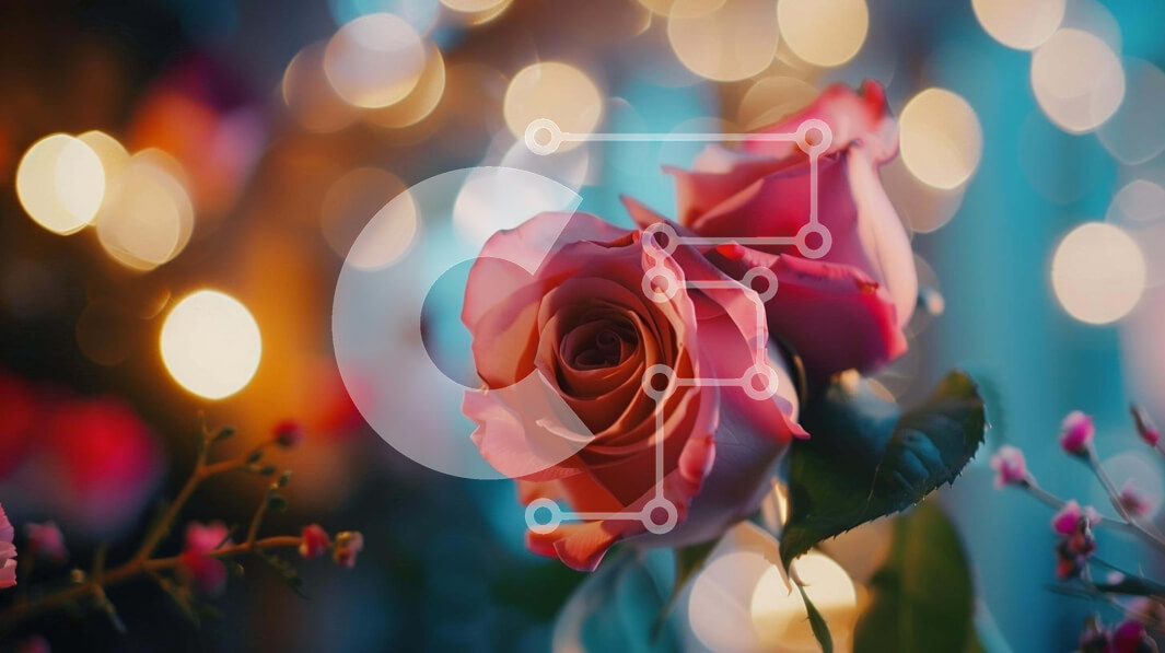 Intra Συλλεκτικό Ξύλινο Παζλ Plywood  4mm - Ροζ τριαντάφυλλα σε ρομαντικό σκηνικό Σε Ξύλινο Κουτί - Διαστάσεις: 10x10 cm – 25 κομμάτια