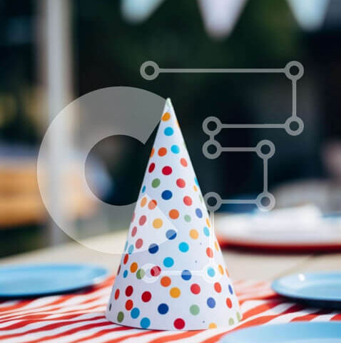 Intra Συλλεκτικό Ξύλινο Παζλ Plywood  4mm - Πολύχρωμο καπέλο για πάρτι στο τραπέζι Σε Ξύλινο Κουτί - Διαστάσεις Puzzle: 10x10 cm – 25 κομμάτια - Image 1