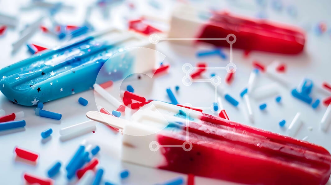 Intra Συλλεκτικό Ξύλινο Παζλ Plywood  4mm - Πατριωτικά Popsicles για τον εορτασμό της Ημέρας της Ανεξαρτησίας Σε Ξύλινο Κουτί - Διαστάσεις Puzzle: 10x10 cm – 25 κομμάτια