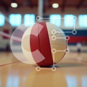 Intra Συλλεκτικό Ξύλινο Παζλ Plywood  4mm - Μπάλα βόλεϊ στο κλειστό γυμνάσιο με ανθρώπους Σε Ξύλινο Κουτί - Διαστάσεις Puzzle: 10x10 cm – 25 κομμάτια