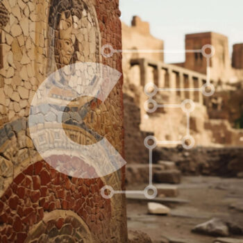 Intra Συλλεκτικό Ξύλινο Παζλ Plywood  4mm - Αρχαίος τοίχος από τούβλα με ψηφιδωτό Σε Ξύλινο Κουτί - Διαστάσεις Puzzle: 10x10 cm – 25 κομμάτια - Image 1