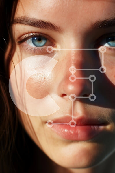 Intra Συλλεκτικό Ξύλινο Παζλ Plywood  4mm - Πορτρέτο γυναίκας με μπλε μάτια Σε Ξύλινο Κουτί - Διαστάσεις Puzzle: 10x10 cm – 25 κομμάτια