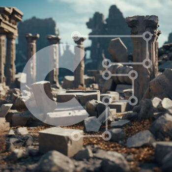 Intra Συλλεκτικό Ξύλινο Παζλ Plywood  4mm - Τρισδιάστατη απόδοση του αρχαίου ερειπίου Σε Ξύλινο Κουτί - Διαστάσεις Puzzle: 10x10 cm – 25 κομμάτια - Image 1