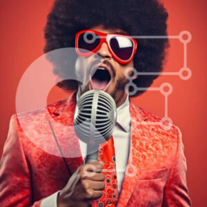 Intra Συλλεκτικό Ξύλινο Παζλ Plywood  4mm - Άνδρας που τραγουδά στην εκδήλωση Σε Ξύλινο Κουτί - Διαστάσεις Puzzle: 10x10 cm – 25 κομμάτια