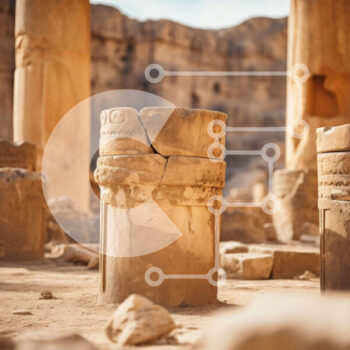 Intra Συλλεκτικό Ξύλινο Παζλ Plywood  4mm - Πέτρινοι στύλοι στην έρημο Σε Ξύλινο Κουτί - Διαστάσεις Puzzle: 10x10 cm – 25 κομμάτια - Image 1