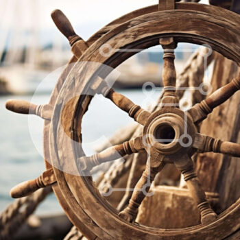 Intra Συλλεκτικό Ξύλινο Παζλ Plywood  4mm - Ξύλινο τιμόνι πλοίου και βάρκες Σε Ξύλινο Κουτί - Διαστάσεις Puzzle: 10x10 cm – 25 κομμάτια - Image 1