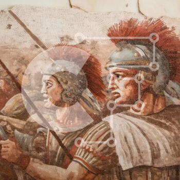 Intra Συλλεκτικό Ξύλινο Παζλ Plywood  4mm - Ομάδα Ρωμαίων στρατιωτών με κράνη που κρατούν ένα βέλος Σε Ξύλινο Κουτί - Διαστάσεις Puzzle: 10x10 cm – 25 κομμάτια - Image 1