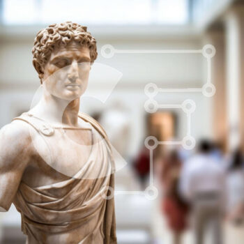 Intra Συλλεκτικό Ξύλινο Παζλ Plywood  4mm - Προτομή αρχαίου ρωμαϊκού αγάλματος σε μουσείο ή γκαλερί τέχνης Σε Ξύλινο Κουτί - Διαστάσεις Puzzle: 10x10 cm – 25 κομμάτια - Image 1