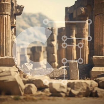 Intra Συλλεκτικό Ξύλινο Παζλ Plywood  4mm - Αρχαίοι Στύλοι και Πέτρες Σε Ξύλινο Κουτί - Διαστάσεις Puzzle: 10x10 cm – 25 κομμάτια - Image 1