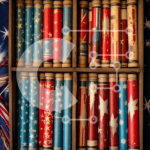 Intra Συλλεκτικό Ξύλινο Παζλ Plywood  4mm - Πατριωτικά ρολά χαρτιού  Σε Ξύλινο Κουτί Σε Ξύλινο Κουτί - Διαστάσεις: 10x10 cm – 25 κομμάτια