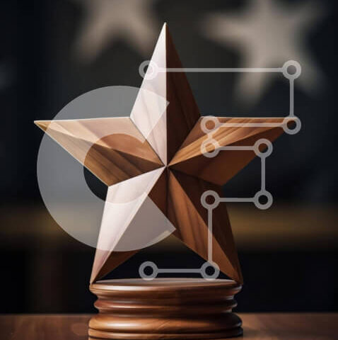 Intra Συλλεκτικό Ξύλινο Παζλ Plywood  4mm - Βραβείο Ξύλινου σχήματος αστεριού Σε Ξύλινο Κουτί - Διαστάσεις: 10x10 cm – 25 κομμάτια - Image 1