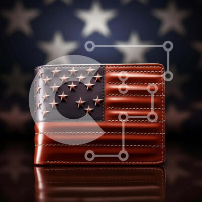 Intra Συλλεκτικό Ξύλινο Παζλ Plywood  4mm - Δερμάτινο πορτοφόλι American Flag Σε Ξύλινο Κουτί - Διαστάσεις: 10x10 cm – 25 κομμάτια - Image 1