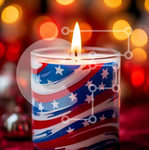 Intra Συλλεκτικό Ξύλινο Παζλ Plywood 4mm - Πατριωτικό κερί για τους εορτασμούς της 4ης Ιουλίου Σε Ξύλινο Κουτί - Διαστάσεις: 10x10 cm – 25 κομμάτια - Image 1