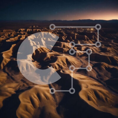 Intra Συλλεκτικό Ξύλινο Παζλ Plywood  4mm - Εναέρια άποψη του τοπίου της ερήμου τη νύχτα Σε Ξύλινο Κουτί - Διαστάσεις: 10x10 cm – 25 κομμάτια - Image 1