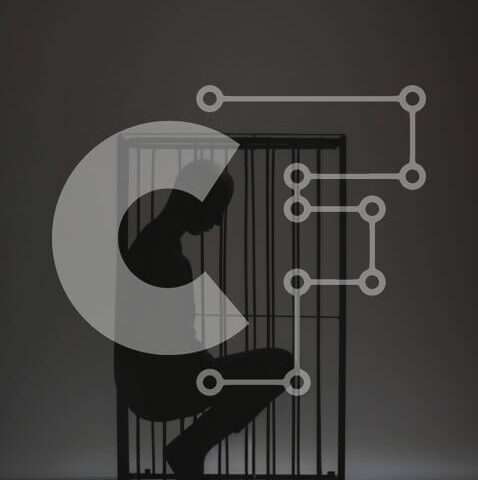 Intra Συλλεκτικό Ξύλινο Παζλ Plywood  4mm - Άνθρωπος που κάθεται στις σκιές μέσα σε ένα άδειο κλουβί Σε Ξύλινο Κουτί - Διαστάσεις Puzzle: 10x10 cm – 25 κομμάτια - Image 1