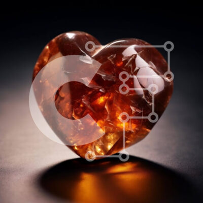 Intra Συλλεκτικό Ξύλινο Παζλ Plywood  4mm - Θραύσματα πορτοκαλί πολύτιμων λίθων σε σχήμα καρδιάς Σε Ξύλινο Κουτί - Διαστάσεις: 10x10 cm – 25 κομμάτια - Image 1