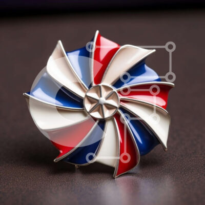 Intra Συλλεκτικό Ξύλινο Παζλ Plywood 4mm - Κόκκινο, λευκό και μπλε σχέδιο καρφιτσών Σε Ξύλινο Κουτί - Διαστάσεις Puzzle: 10x10 cm – 25 κομμάτια - Image 1