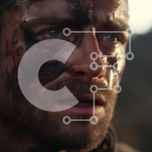 Intra Συλλεκτικό Ξύλινο Παζλ Plywood  4mm - Άνθρωπος με λάσπη στο πρόσωπο Σε Ξύλινο Κουτί - Διαστάσεις Puzzle: 10x10 cm – 25 κομμάτια