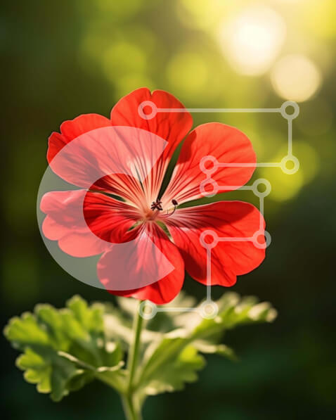 Intra Συλλεκτικό Ξύλινο Παζλ Plywood  4mm - Κόκκινο λουλούδι στη φύση Σε Ξύλινο Κουτί - Διαστάσεις: 10x10 cm – 25 κομμάτια