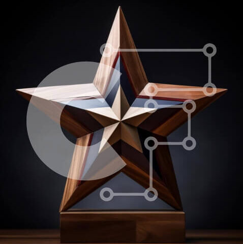 Intra Συλλεκτικό Ξύλινο Παζλ Plywood 4mm - Ξύλινο τρόπαιο σε σχήμα αστεριού Σε Ξύλινο Κουτί - Διαστάσεις: 10x10 cm – 25 κομμάτια - Image 1