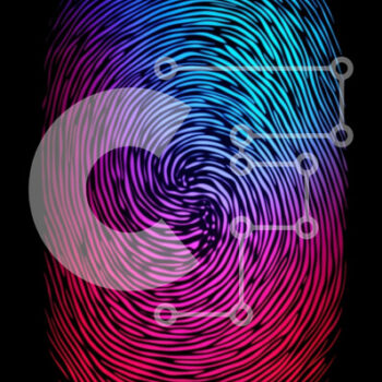 Intra Συλλεκτικό Ξύλινο Παζλ Plywood  4mm - Πολύχρωμο δακτυλικό αποτύπωμα σε μαύρο φόντο Σε Ξύλινο Κουτί - Διαστάσεις Puzzle: 10x10 cm – 25 κομμάτια - Image 1